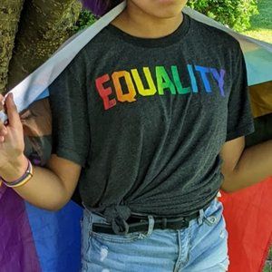 Equality Rainbow Muscle Shirt Large
